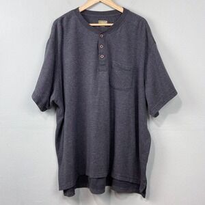 CE Schmidt Workwear Dark‎ Gray Striped Henley T-Shirt 3XL Knit Top Tee Basics